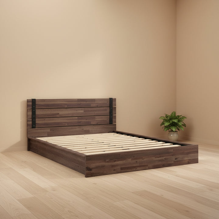 Twin size Farmhouse Wood Industrial Low Profile Platform Bed Frame