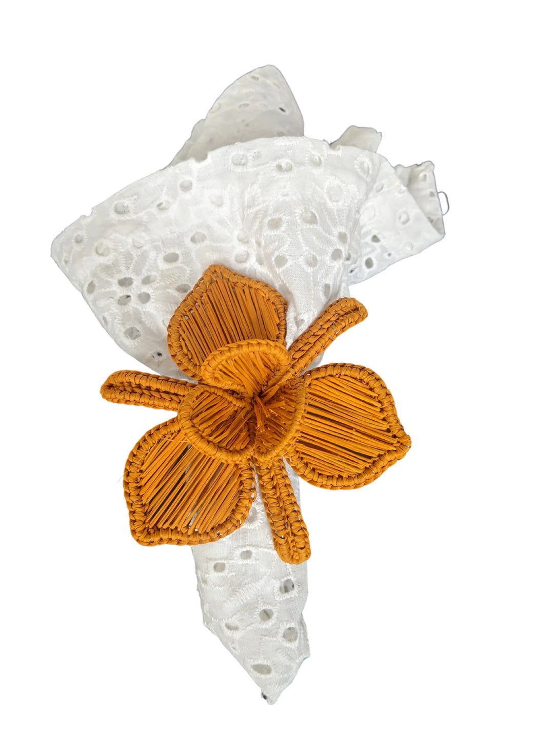 Thanksgiving Orchid Handwoven Iraca Napkin Ring — Napkin Ring, [material], MacondoForever