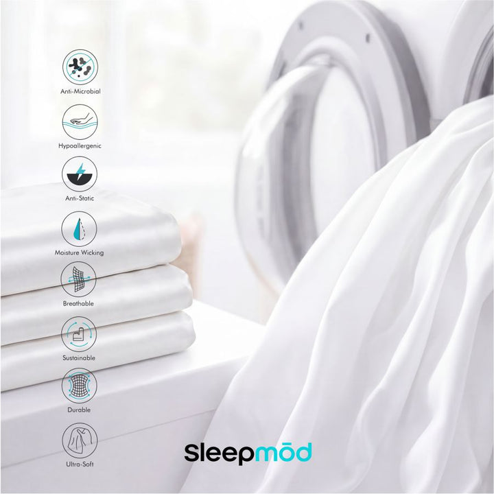 White sheet fabric draped over a stack, close-up view