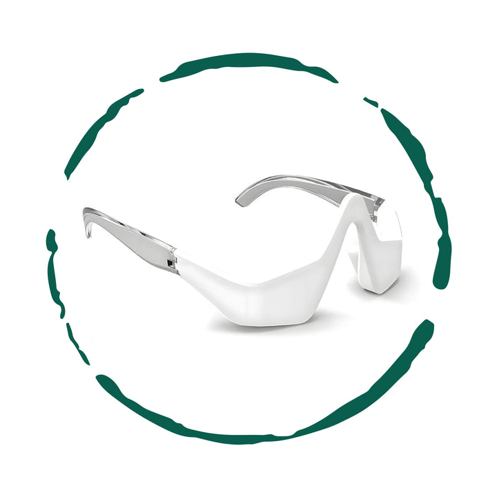 Under-eye red light therapy massager, white U-shaped eye applicator with side arm