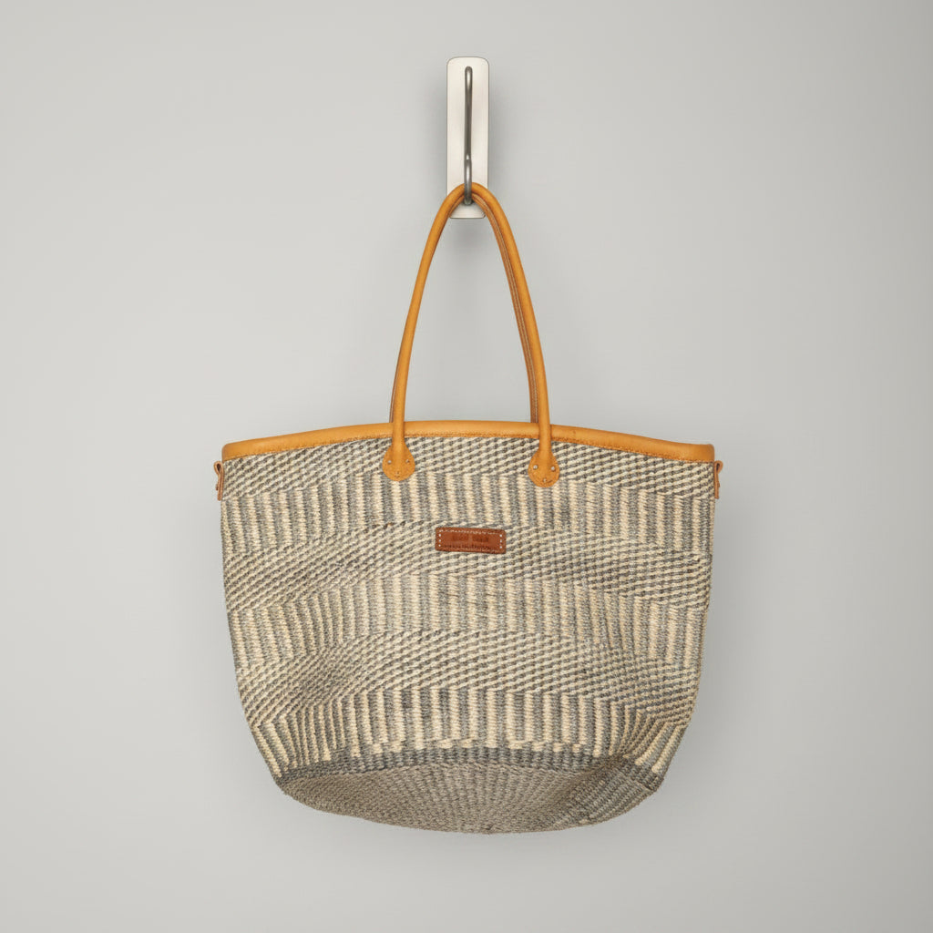 Woven Wisdom Tote–Ash Gray &amp; Ivory
