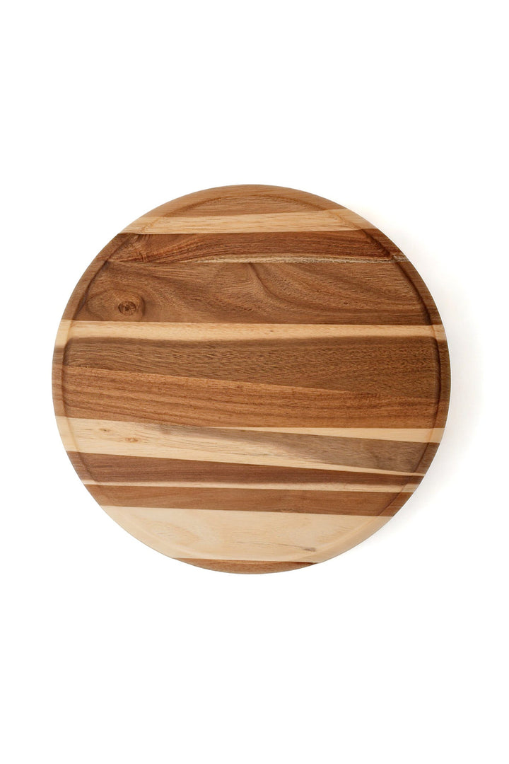Round Charcuterie Serving Board with Beveled Edge