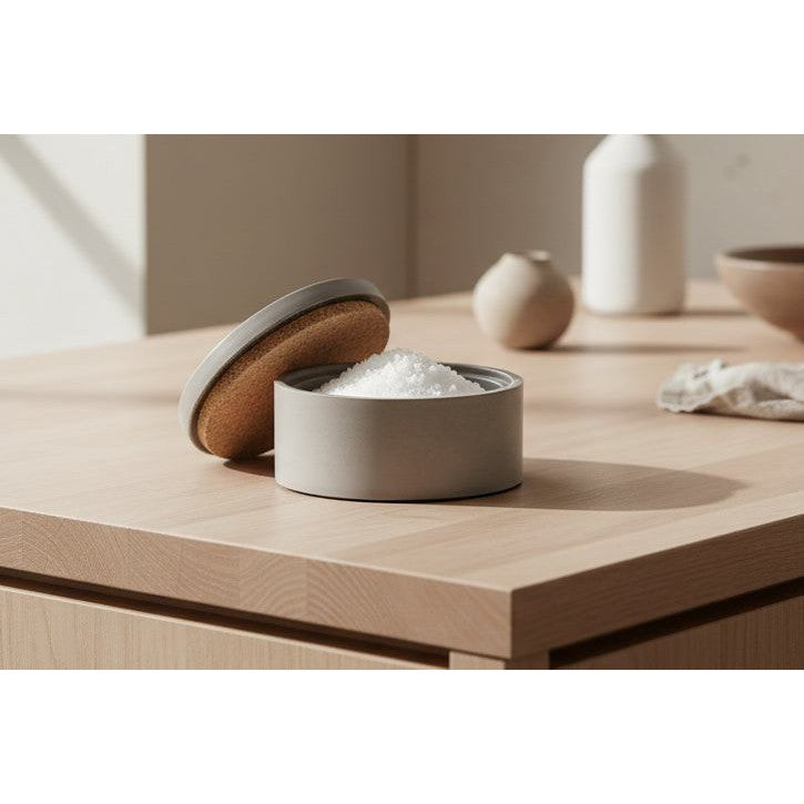 Concrete Classic Salt & Spice Cellar: Gray — Serveware, [material], Port Living Co.
