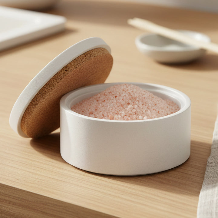 Concrete Classic Salt & Spice Cellar: White