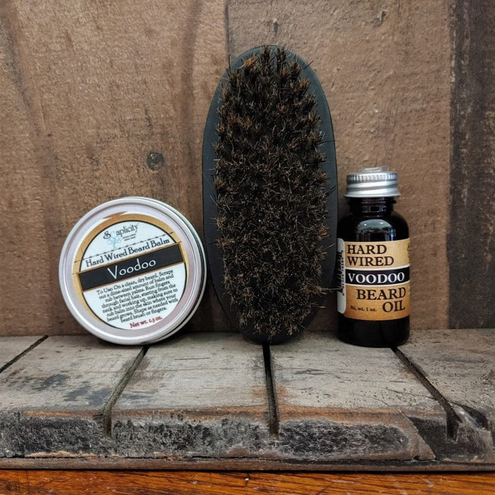 Beard-Pro Gift Set Beard Oil, Balm, & Brush — beard gift set, [material], Soaplicity