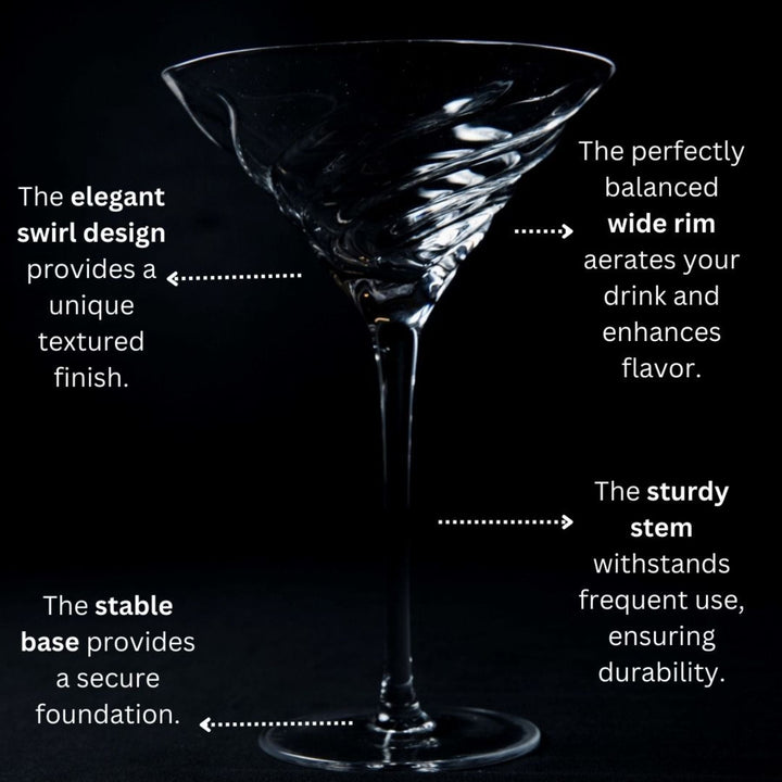 Vortex Crystal Martini Glasses – Set of 2 Luxury Stemware