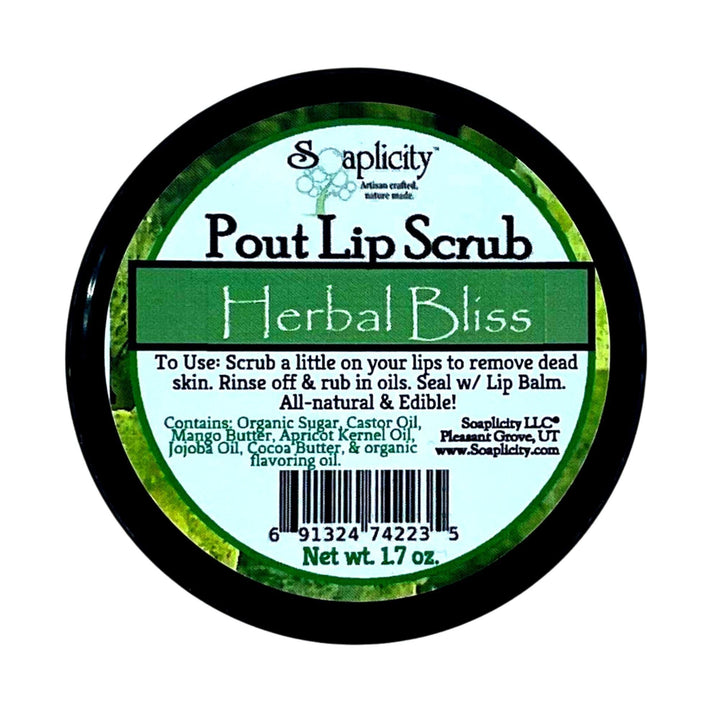 Herbal Bliss Pout Lip Scrub — Lip Scrubs, [material], Soaplicity