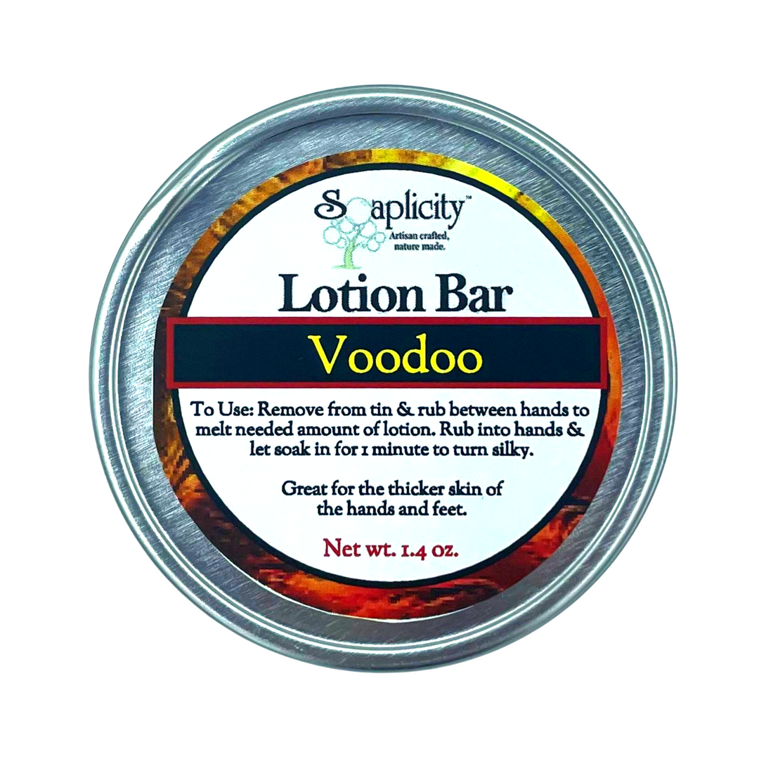 Lotion bar tin, round metal container with front label