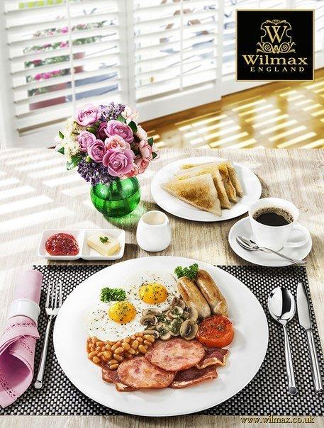 White 10 in rolled-rim dinner plate with food and cutlery