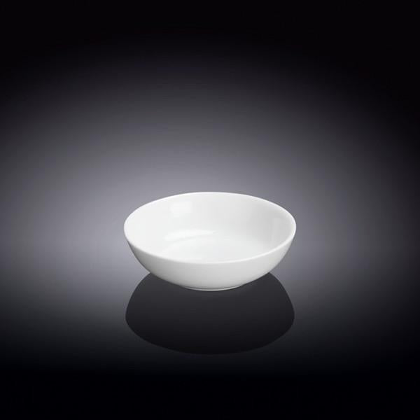 White round porcelain soy dish, shallow bowl shape