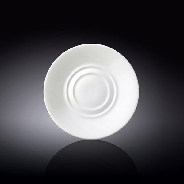 White round saucer with concentric ring design, 5.5 in (14 cm) size