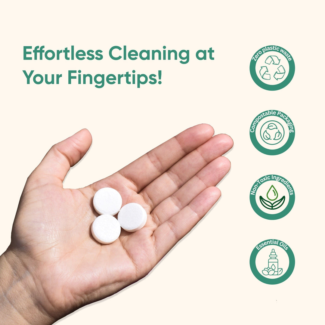 Fragrance-free all purpose cleaner refill tablets in hand