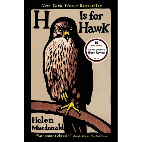 Paperback book with illustrated hawk on beige cover; author Helen Macdonald text