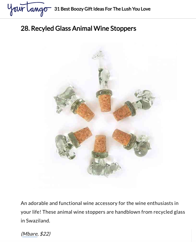 Assorted animal-shaped glass wine stoppers with clear figures and brown corks, 6-pack