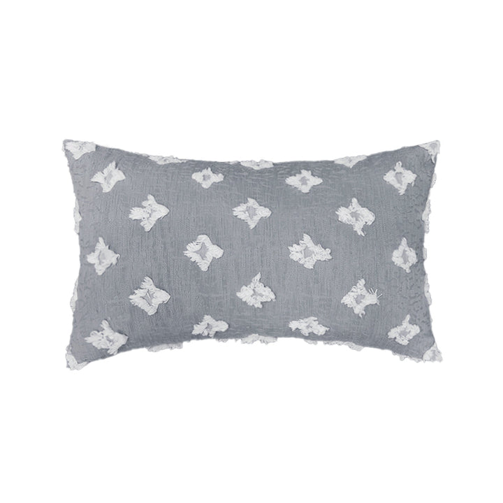 12''x20'' tufted floral lumbar support 100% cotton throw pillow | 7 colors textured daisy stitch design | boho chic lumbar & accent pillow | insert included