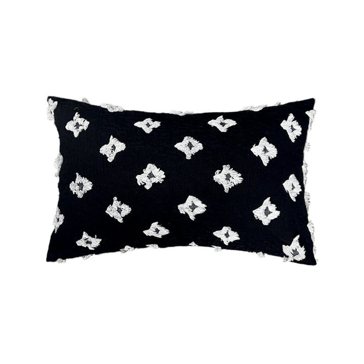 12''x20'' tufted floral lumbar support 100% cotton throw pillow | 7 colors textured daisy stitch design | boho chic lumbar & accent pillow | insert included
