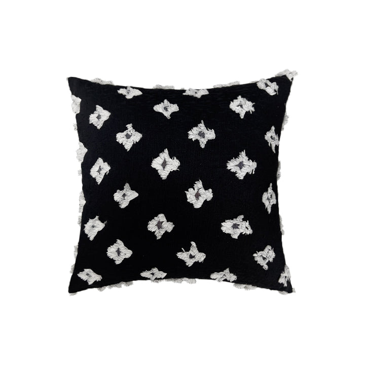 20''x20'' tufted floral 100% cotton throw pillow | 7 colors textured daisy stitch design | boho chic couch & bedroom accent | insert included