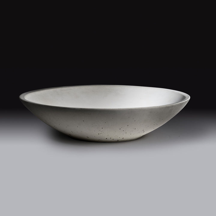 Concrete Infinity Bowl with Birch Presentation Crate: White — Decorative Storage, [material], Port Living Co.