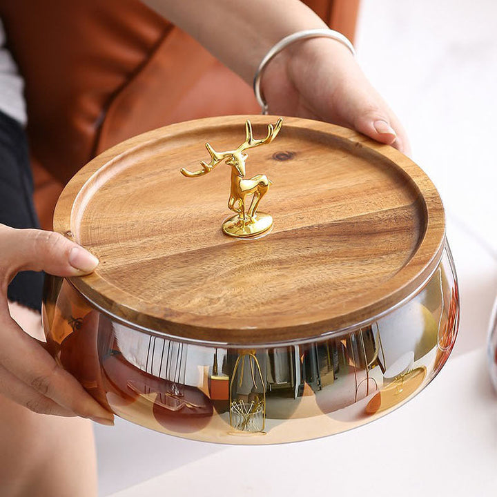 Elk Glass Compote–Transparent or Amber