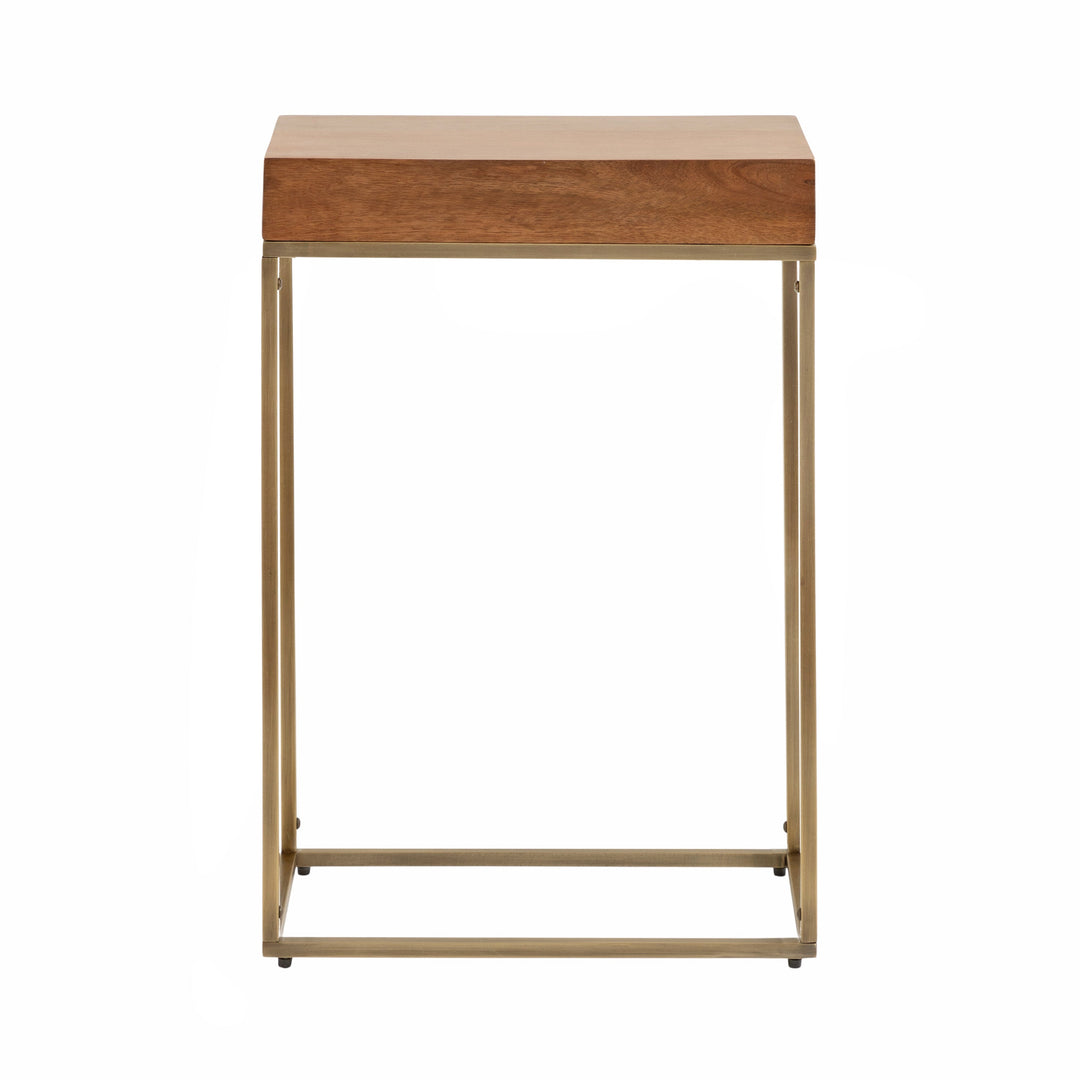 Karlsen Wood and Metal Slim Side Table