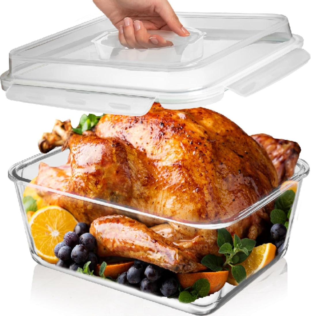 Extra‑Large Borosilicate Glass Baking & Storage Container–28 Cup