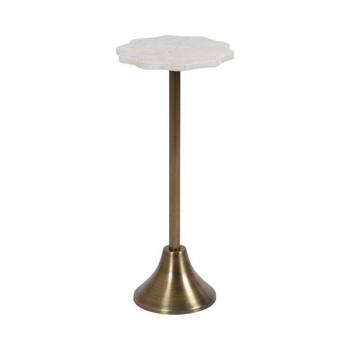 Sanzo Scalloped Marble and Metal Table