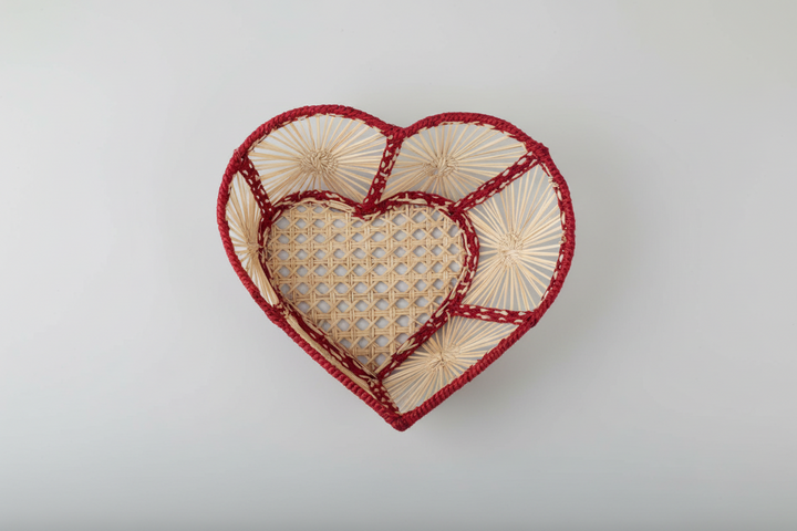 Heart Handwoven Iraca Palm Basket