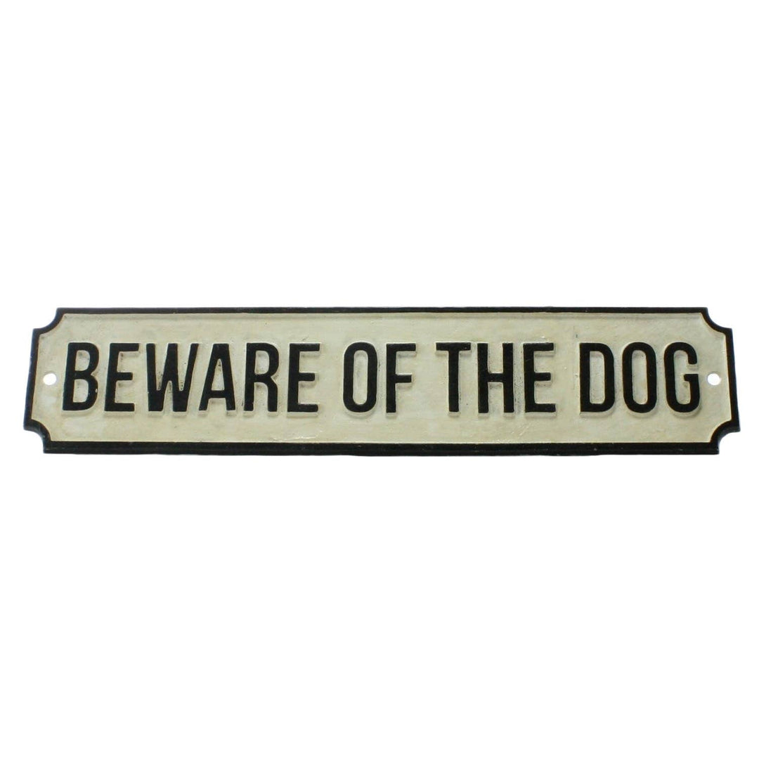 Cast iron warning sign reading &