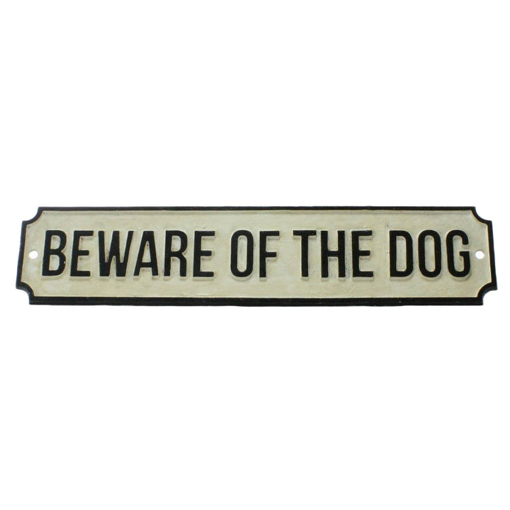 Cast iron warning sign reading &