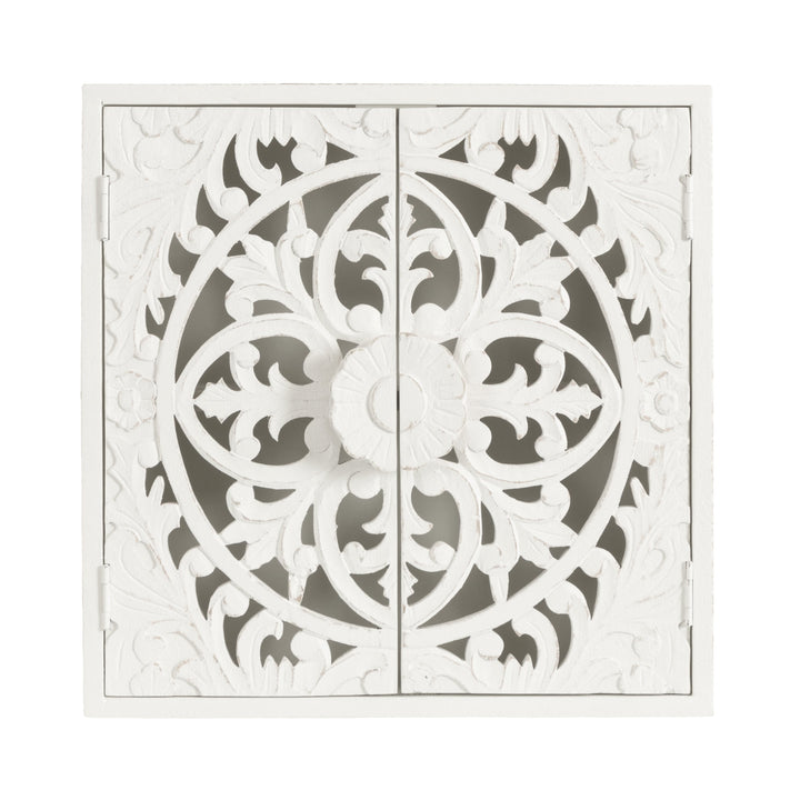 Saanvi Carved Wood Wall Cabinet