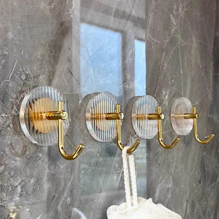 Acrylic Self Adhesive Hooks Wall Hook Home Décor Bathroom Towel Hooks Rack Hanging Coat Hanger Door Back Keys Hanger Bag Holder Wall Hanger Storage Organizer for Living Room Bedroom Wall Door