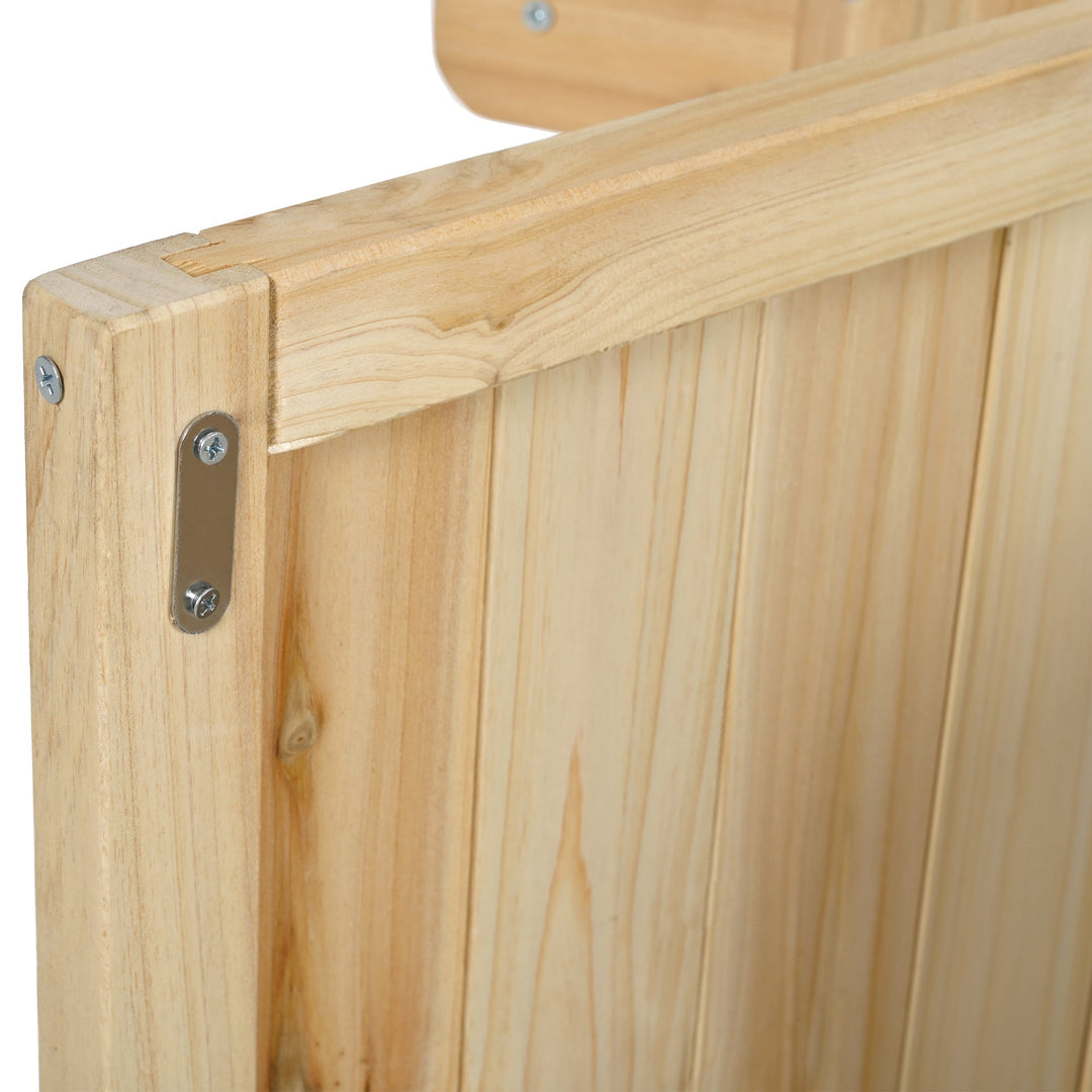 Fir Wood Kitchen Island with Stainless Steel Top