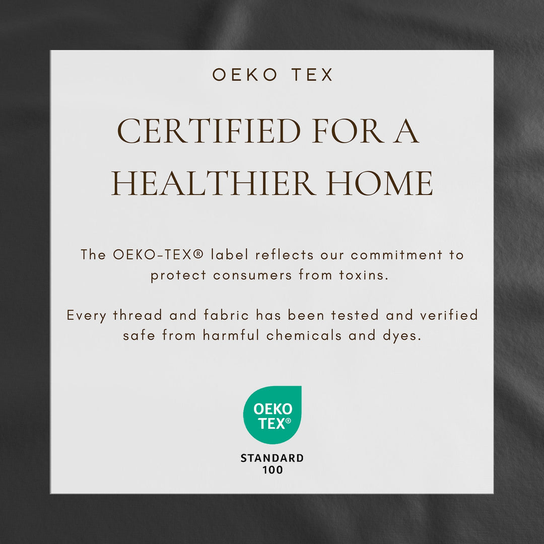 Cotton flannel sheet eco certification label for a healthier home