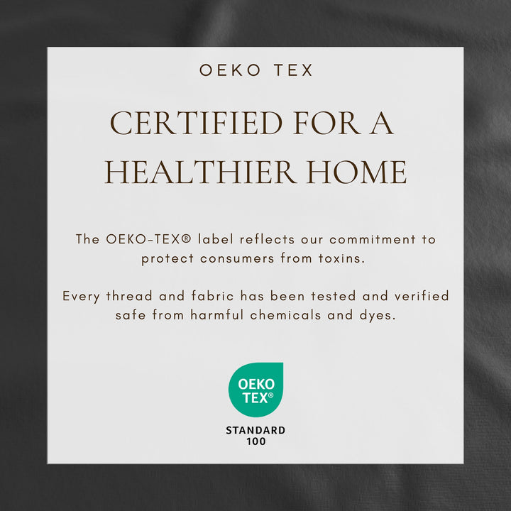 Cotton flannel sheet eco certification label for a healthier home
