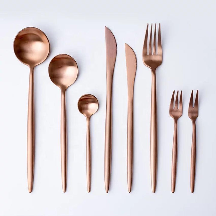 Annie Rose Gold Dessert Flatware (Set of 8)