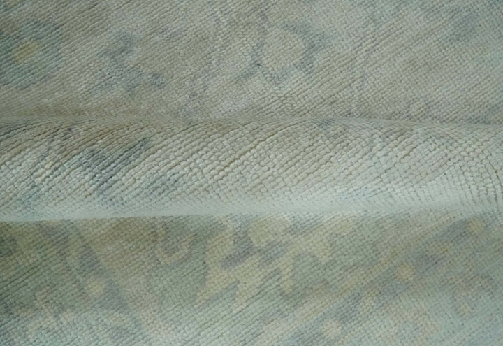 Antique Finish Silver, Gray and Charcoal Hand Knotted Oriental Oushak 8x10 wool Area Rug