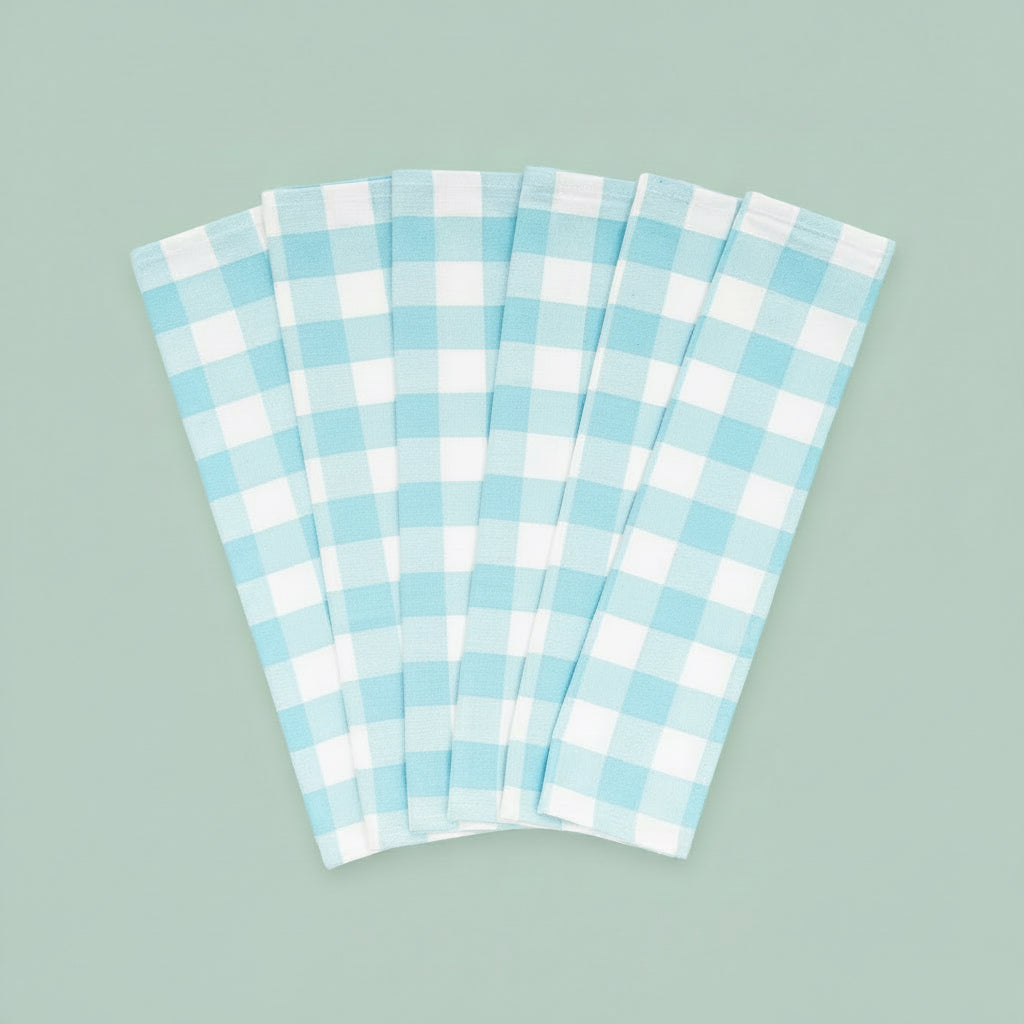 Cotton Plaid Kitchen Towels (Set of 6