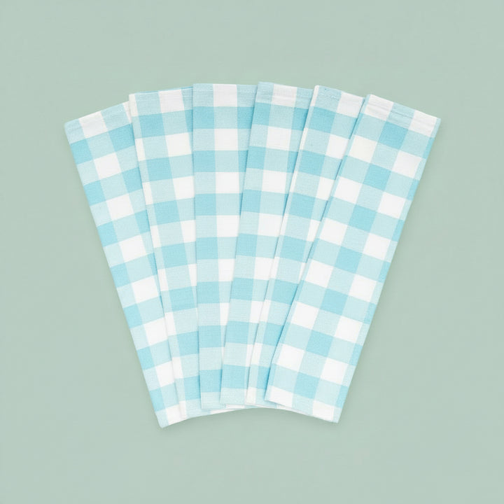 Cotton Plaid Kitchen Towels (Set of 6
