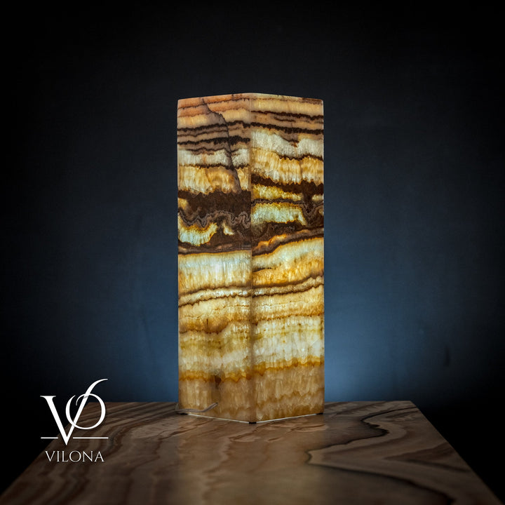 Aqua Onyx Square Table Lamp (Small #64)