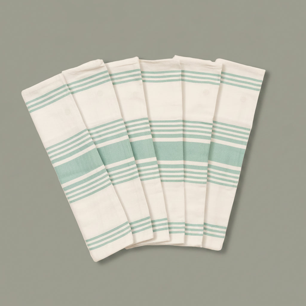 Organic Cotton Striped Kitchen Towels (Set of 6)