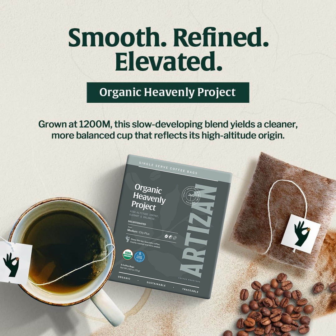 Organic Heavenly Project Decaf Coffee Singles