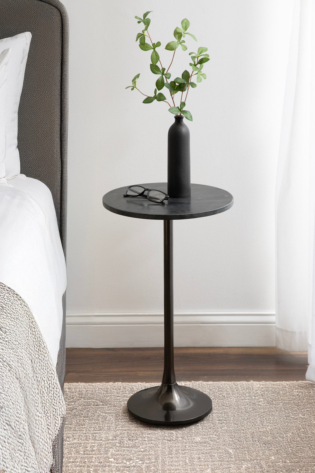 Baronet Round Marble and Metal Table