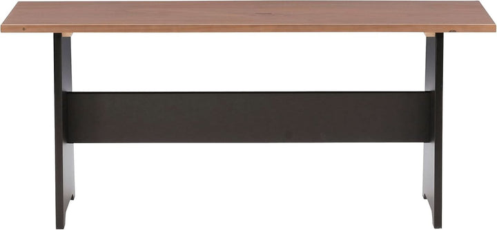 Black Pecan Five Seat Dining Set With Storage Benches