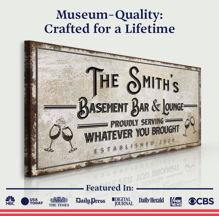 Basement Bar And Lounge Sign