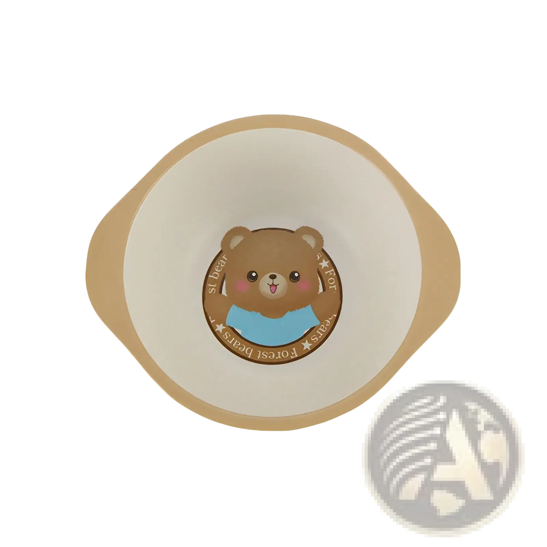 Bamboo Fiber Baby Bowls Cartoon Animal Feeding Dishes