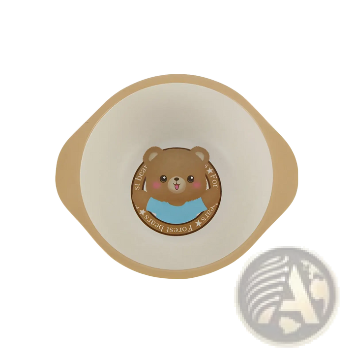 Bamboo Fiber Baby Bowls Cartoon Animal Feeding Dishes