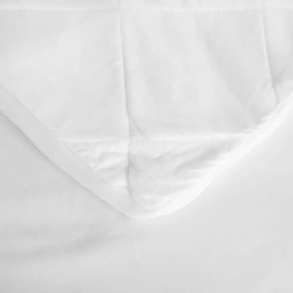 CleanBamboo® white mattress protector skirt with gathered hem detail