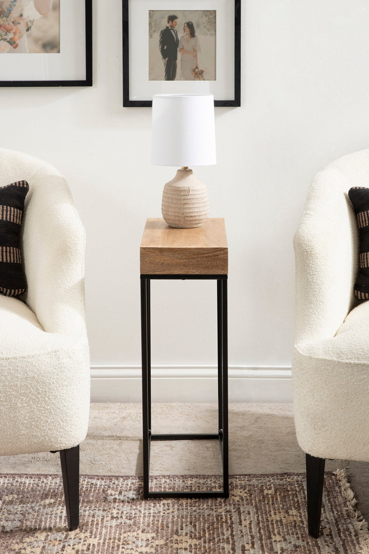 Karlsen Wood and Metal Slim Side Table
