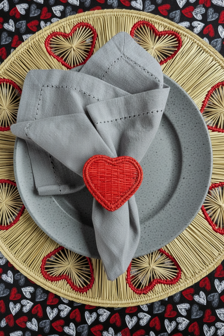 Heart Handwoven Iraca Napkin Ring
