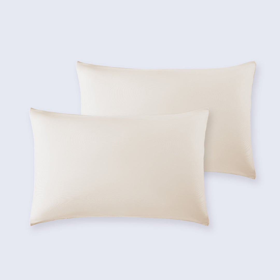 Cooling pillowcase set, cream-beige envelope style with smooth fabric